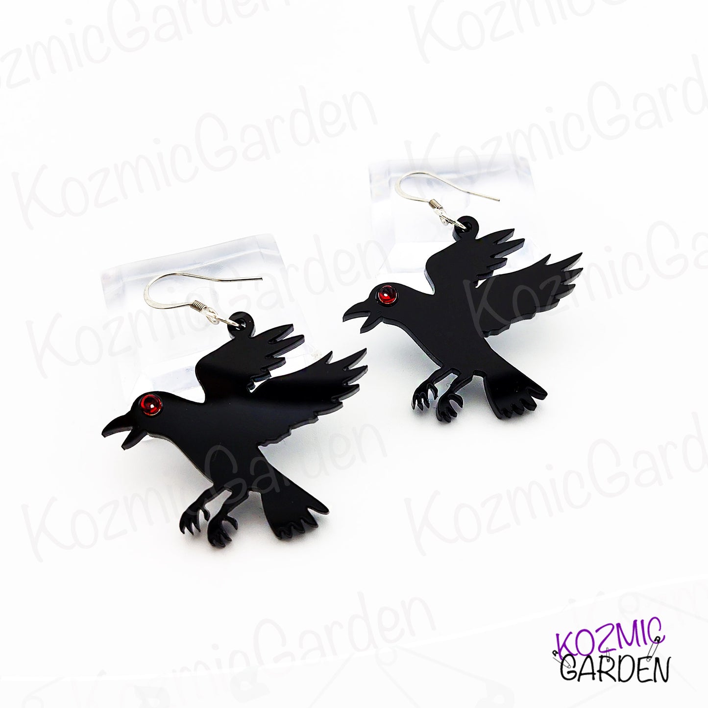 FLYING RAVEN EARRINGS | Where elegance meets gothic allure!