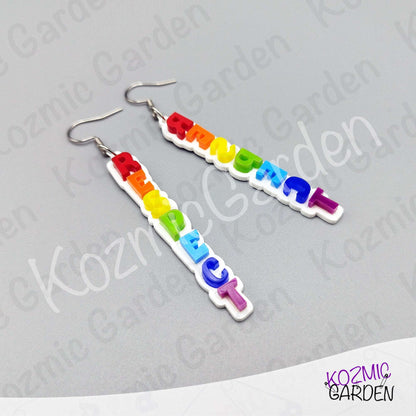 Rainbow RESPECT Earrings | LGBTQIA+ Pride Jewelry