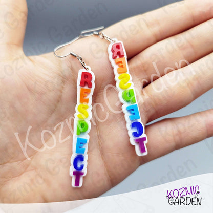Rainbow RESPECT Earrings | LGBTQIA+ Pride Jewelry
