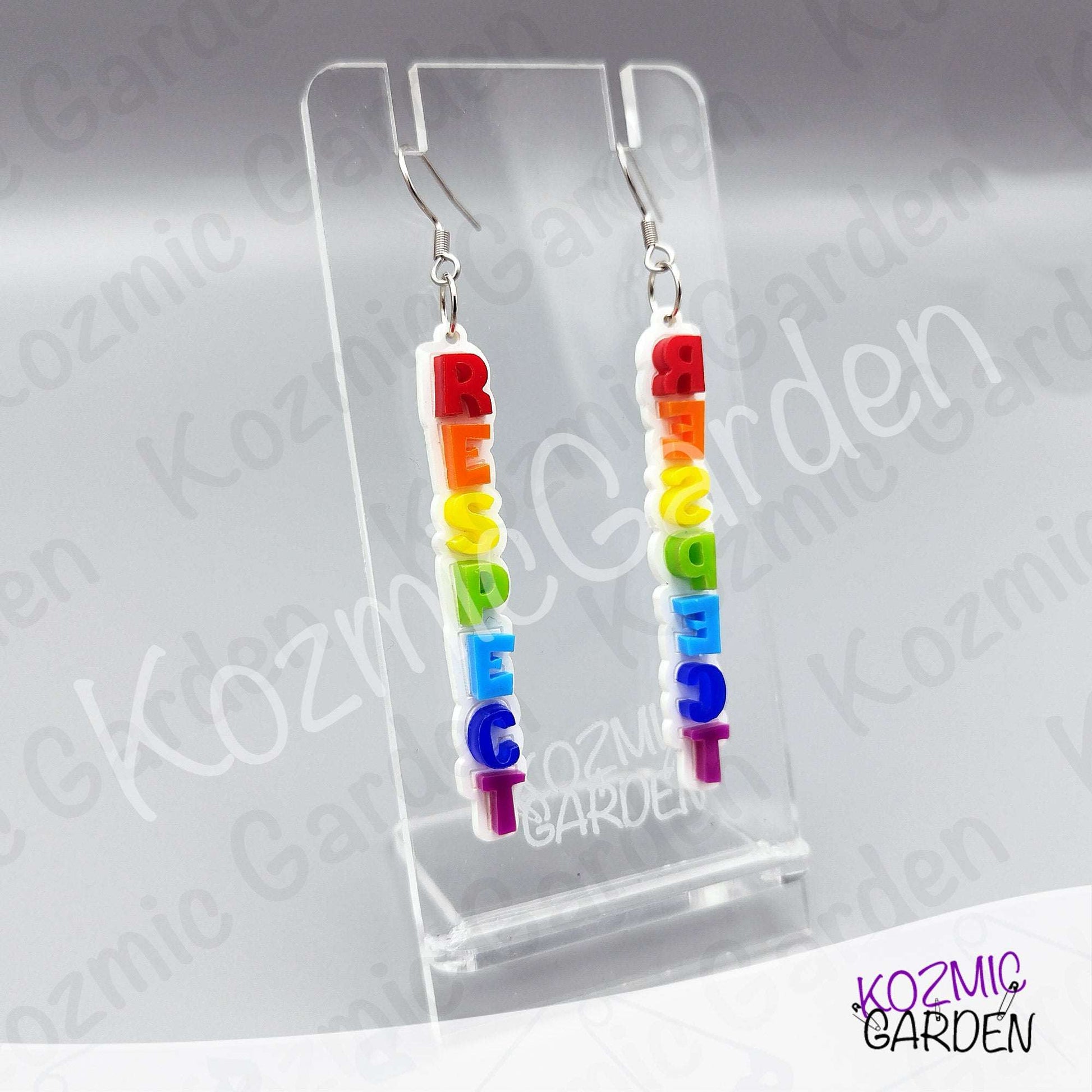 Rainbow RESPECT Earrings | LGBTQIA+ Pride Jewelry