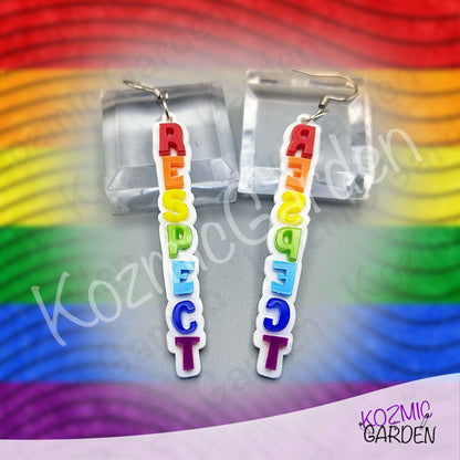 Rainbow RESPECT Earrings | LGBTQIA+ Pride Jewelry