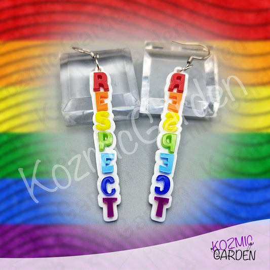 Rainbow RESPECT Earrings | LGBTQIA+ Pride Jewelry