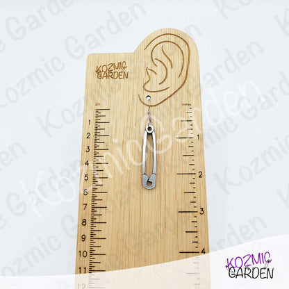 Silver Safety Pin Acrylic Earrings | Funny Punk Jewelry
