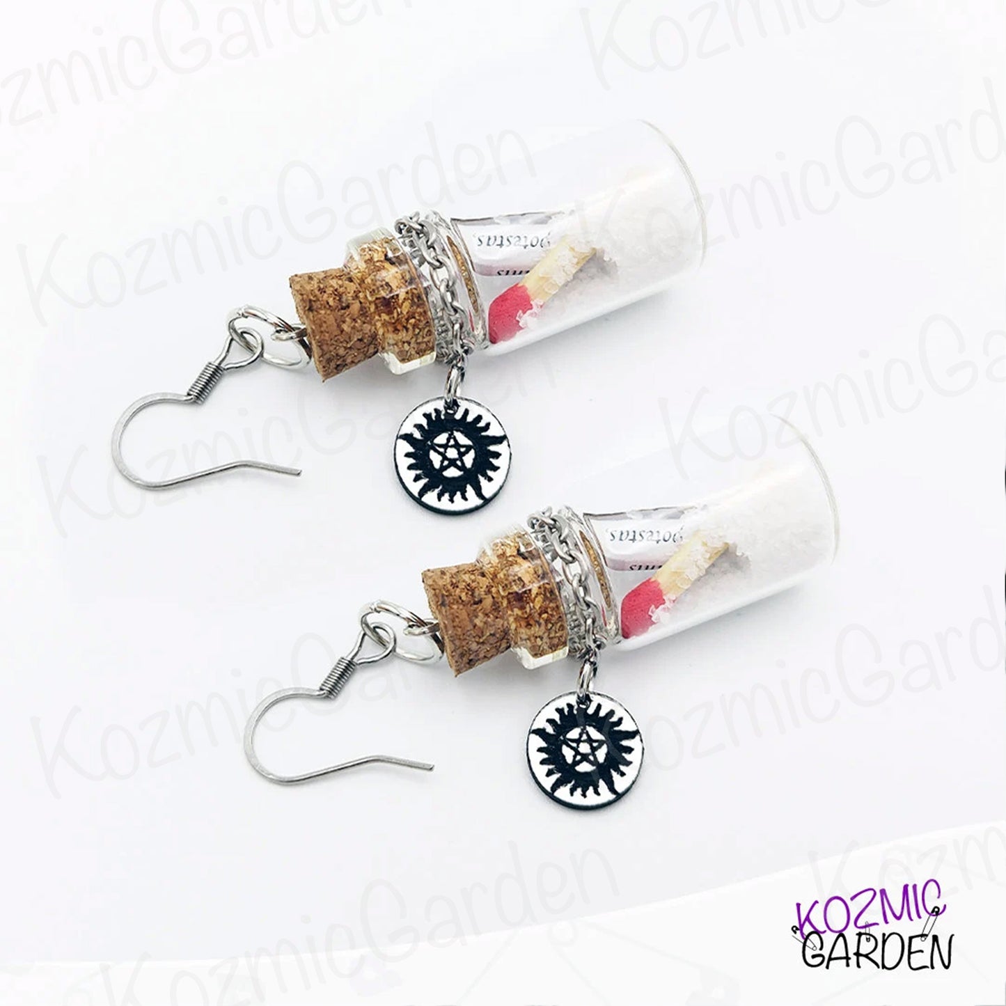 "SALT 'N' BURN" BOTTTLE KIT EARRINGS | Unlock the power of the Winchester brothers!