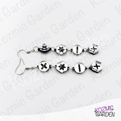 Silver Mirrored Screw Head Dangle Earrings – Laser Cut Acrylic, Industrial Chic Jewelry