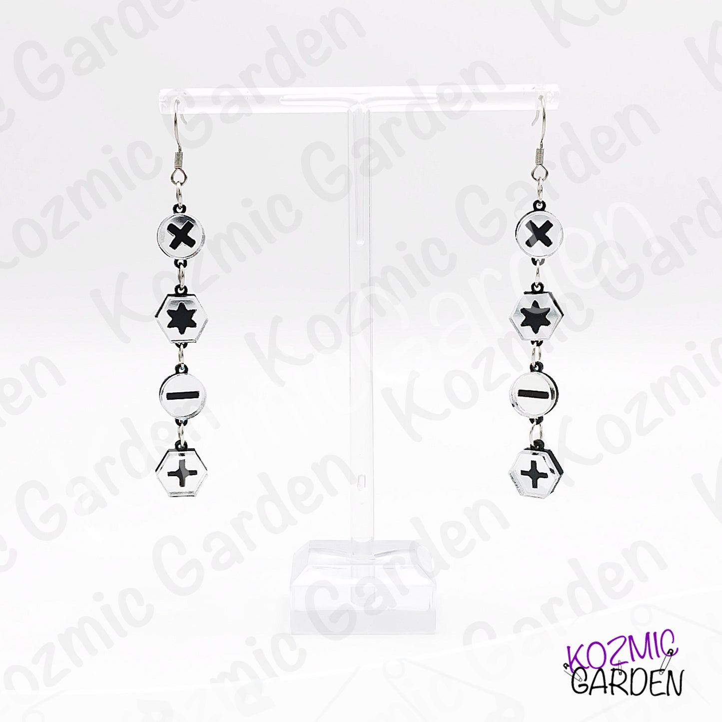 Silver Mirrored Screw Head Dangle Earrings – Laser Cut Acrylic, Industrial Chic Jewelry