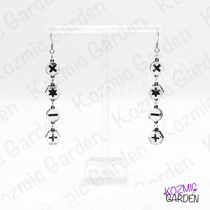 Silver Mirrored Screw Head Dangle Earrings – Laser Cut Acrylic, Industrial Chic Jewelry