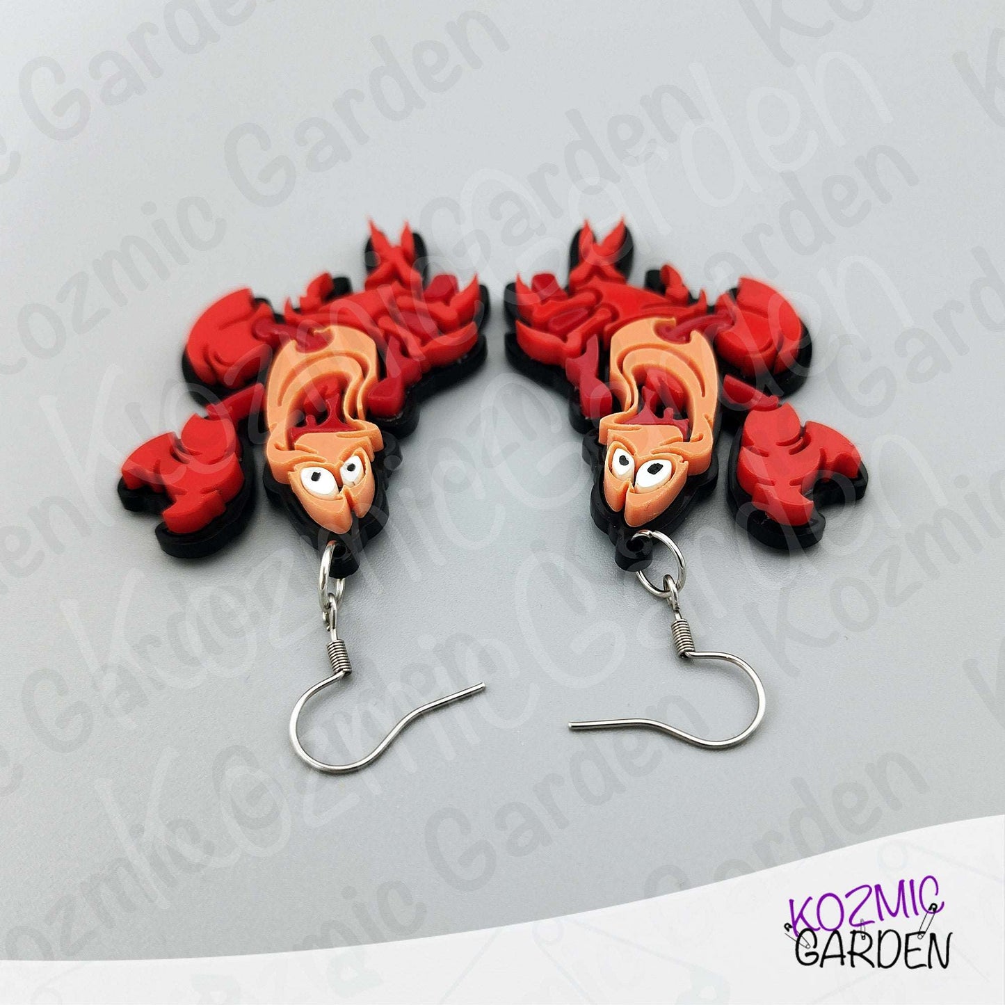 Sebastian Crab Earrings – Laser Cut Little Mermaid Inspired Jewelry