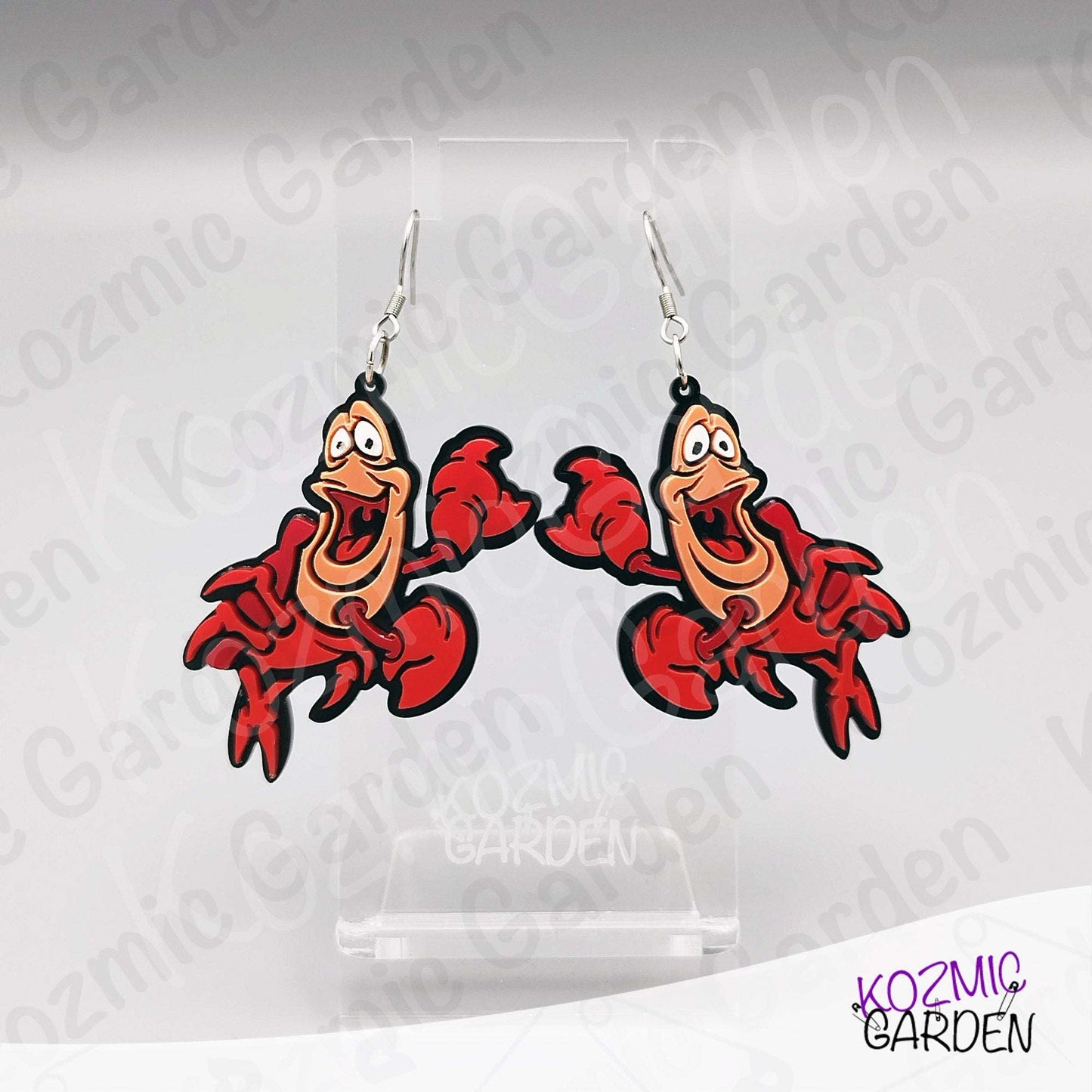 Sebastian Crab Earrings – Laser Cut Little Mermaid Inspired Jewelry