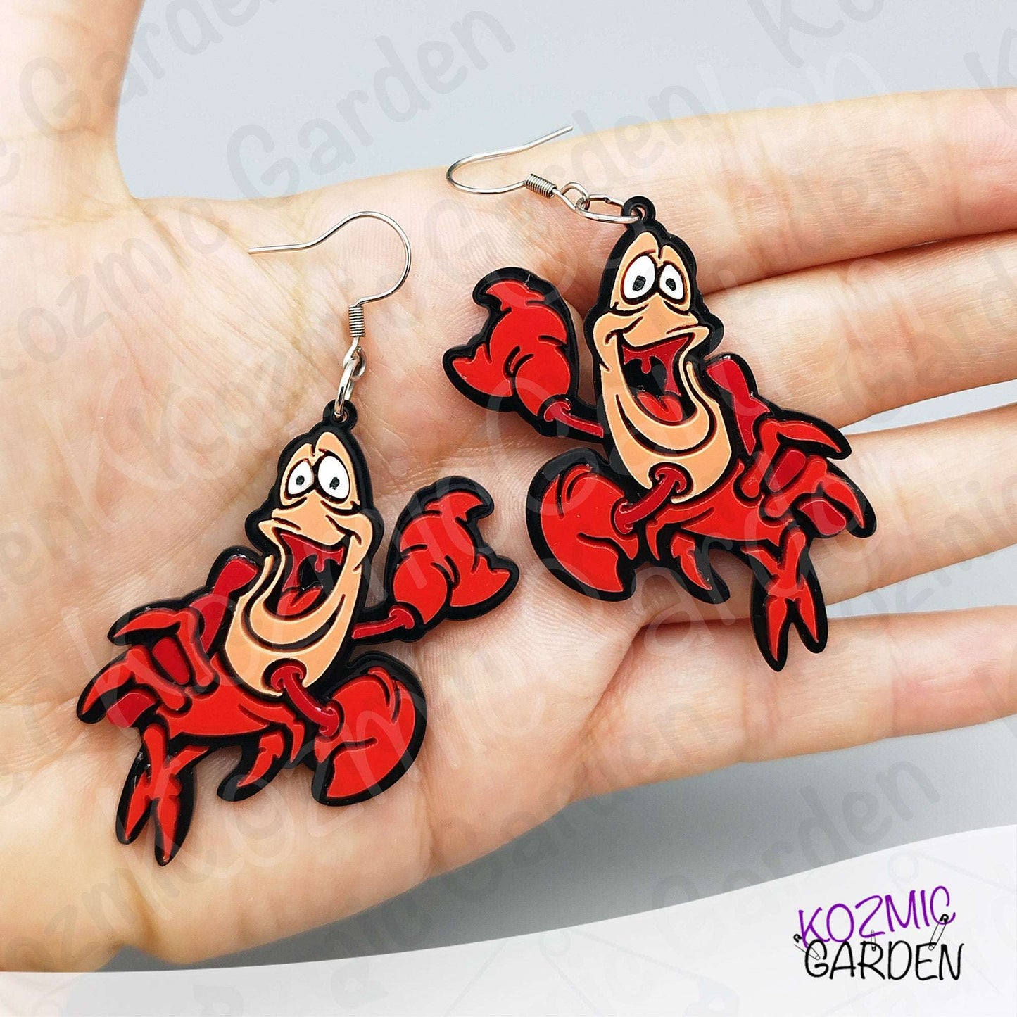 Sebastian Crab Earrings – Laser Cut Little Mermaid Inspired Jewelry