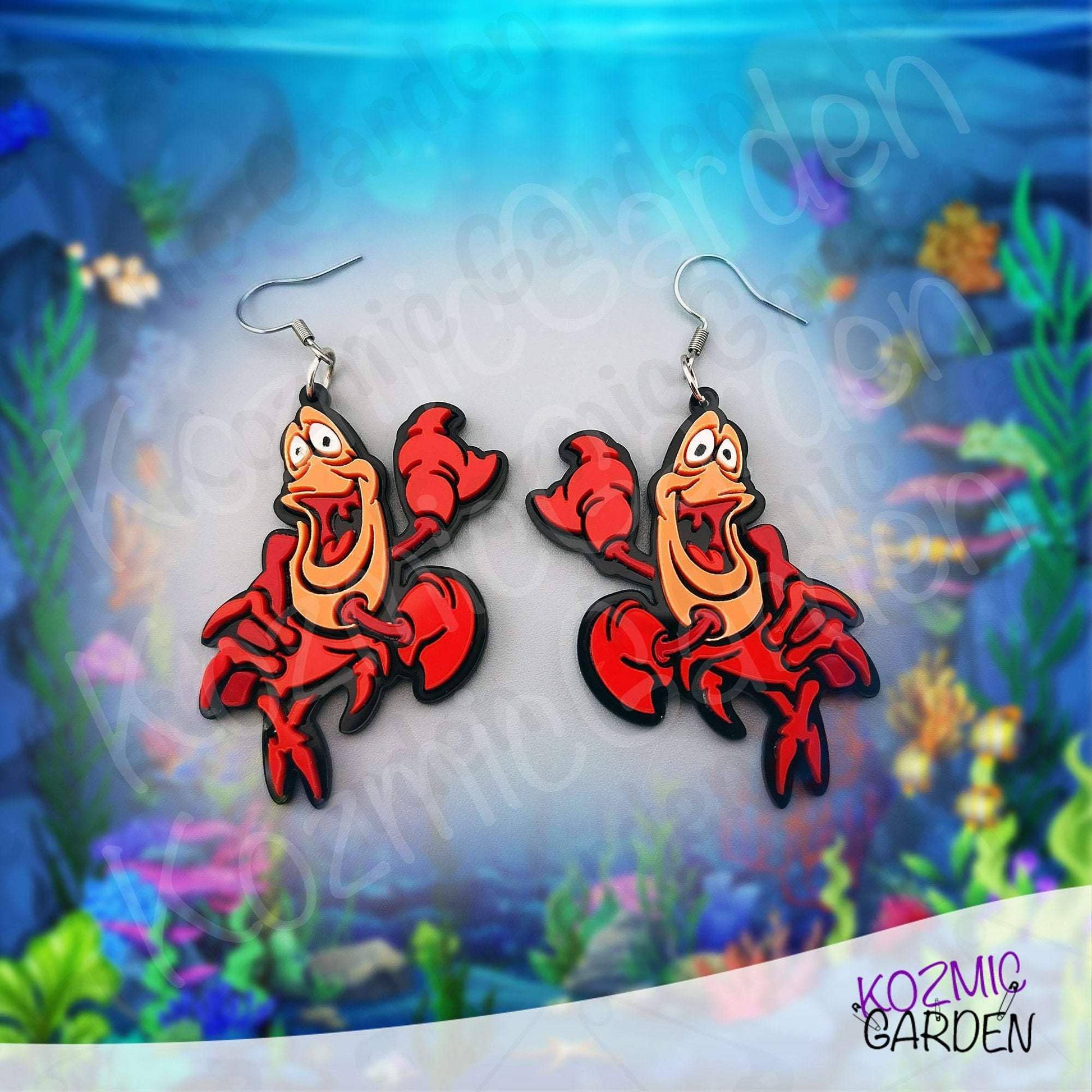 Sebastian Crab Earrings – Laser Cut Little Mermaid Inspired Jewelry