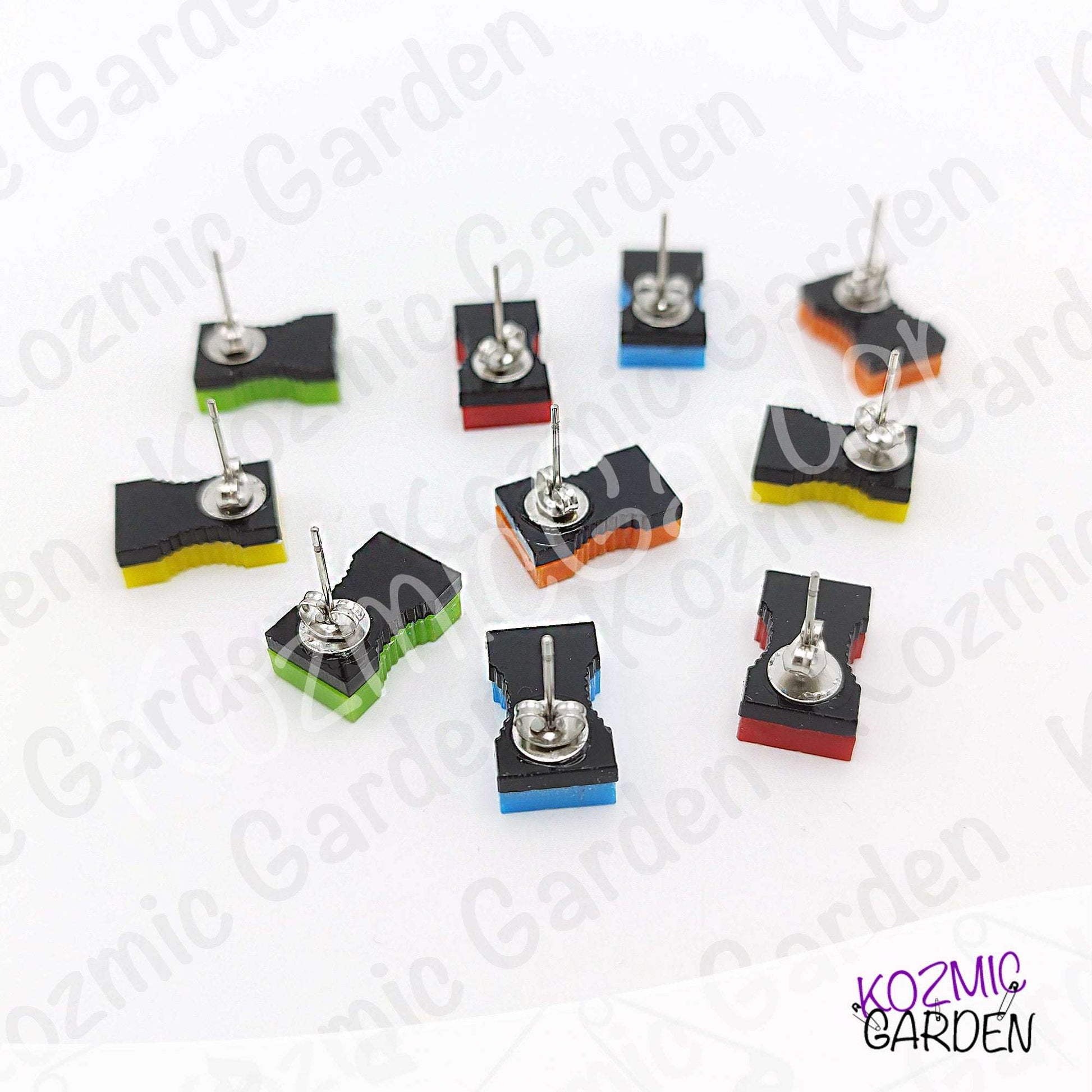 Funny Pencil Sharpener Stud Earrings – bright, quirky & super sharp!
