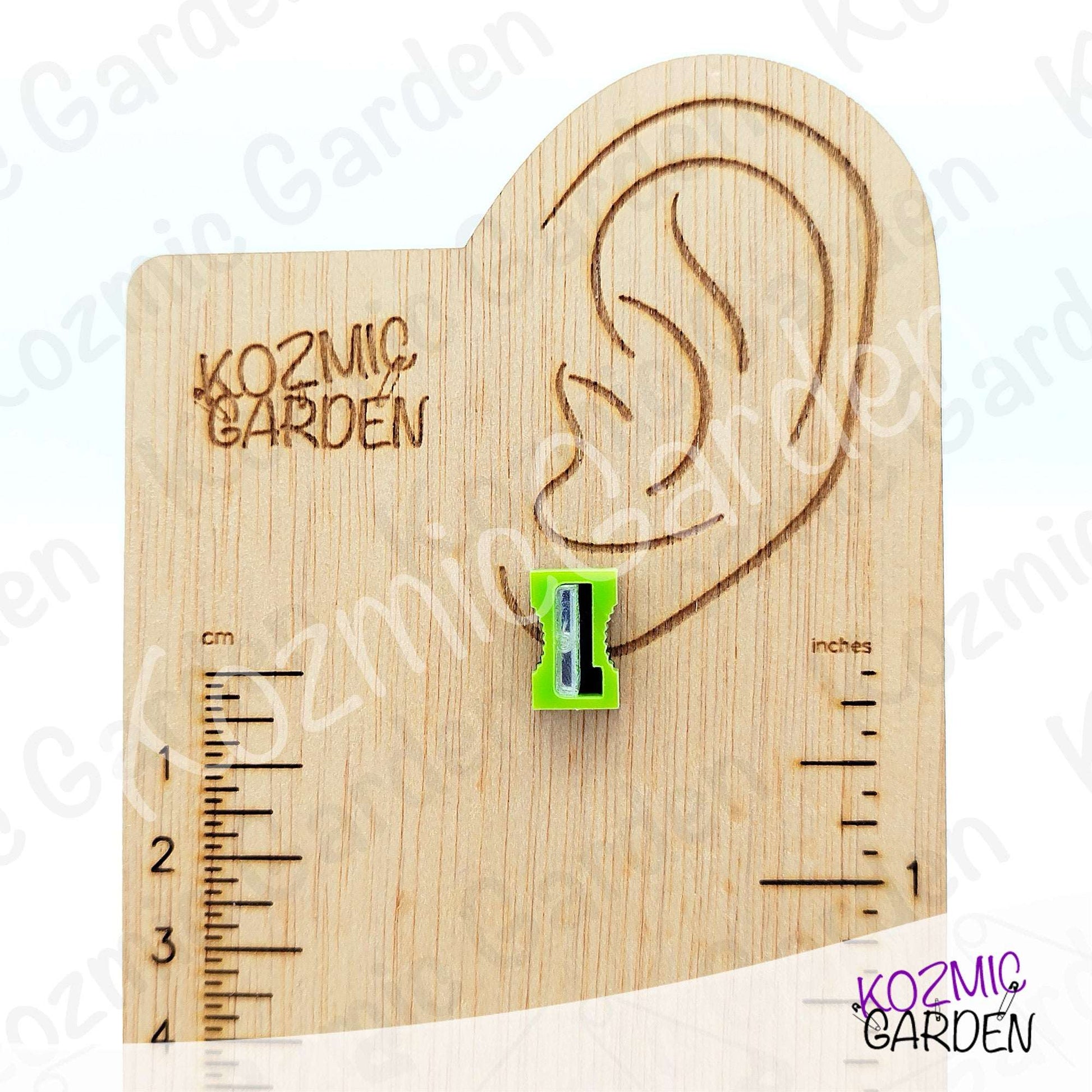 Funny Pencil Sharpener Stud Earrings – bright, quirky & super sharp!