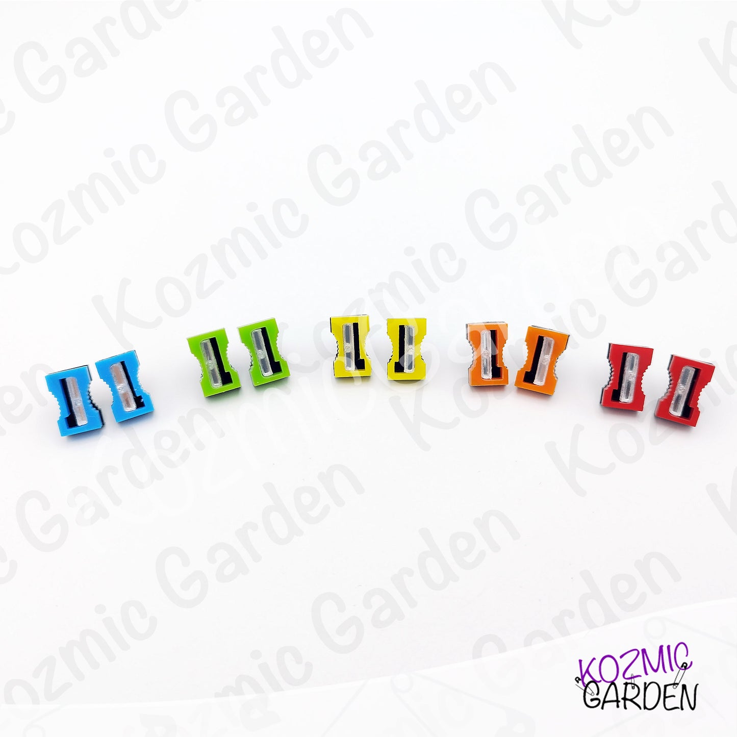 Funny Pencil Sharpener Stud Earrings – bright, quirky & super sharp!