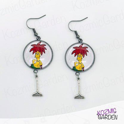 SIDESHOW BOB RAKE EARRINGS - Let Your Style Sow Mischief!