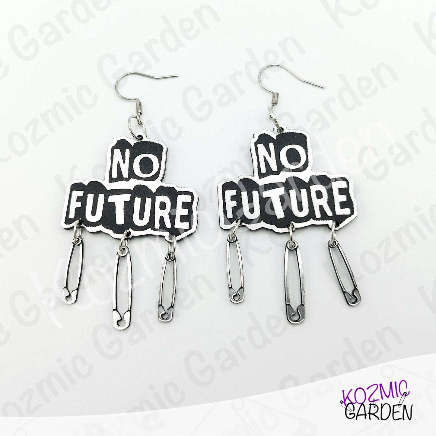 No Future Punk Earrings — Bring Back the Punk Revolution with Safety Pins ⚡