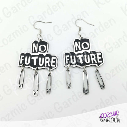 No Future Punk Earrings — Bring Back the Punk Revolution with Safety Pins ⚡