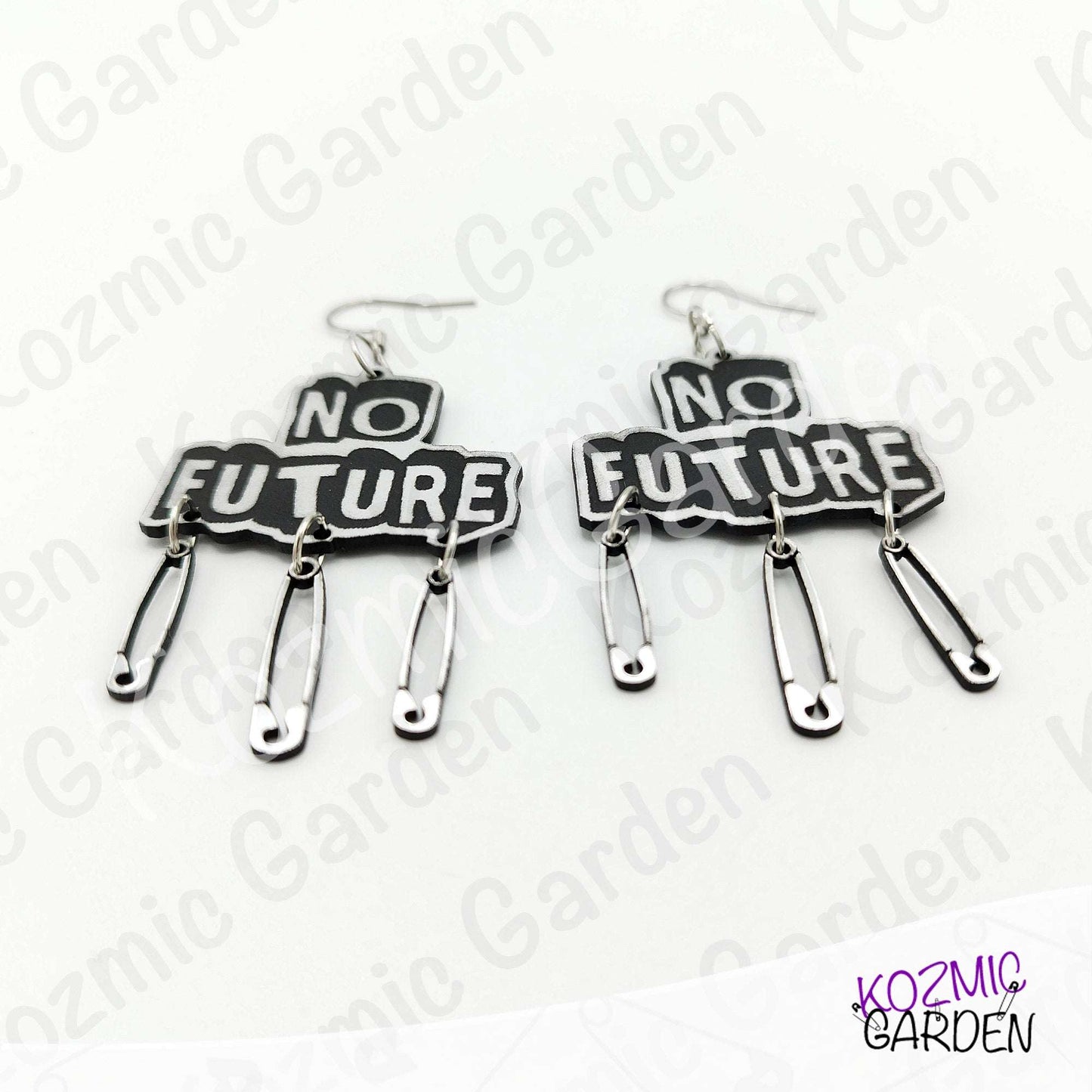 No Future Punk Earrings — Bring Back the Punk Revolution with Safety Pins ⚡