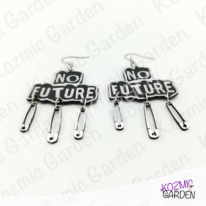 No Future Punk Earrings — Bring Back the Punk Revolution with Safety Pins ⚡