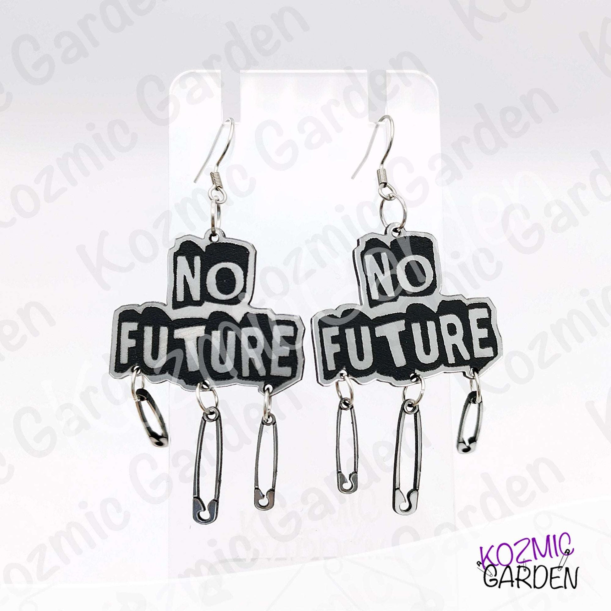 No Future Punk Earrings — Bring Back the Punk Revolution with Safety Pins ⚡