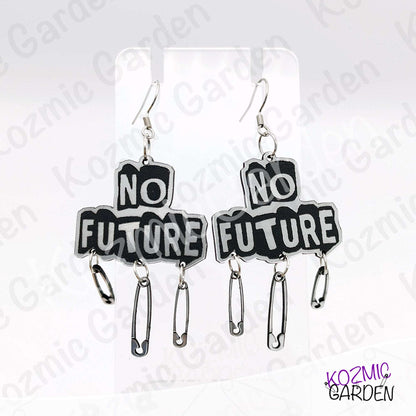 No Future Punk Earrings — Bring Back the Punk Revolution with Safety Pins ⚡