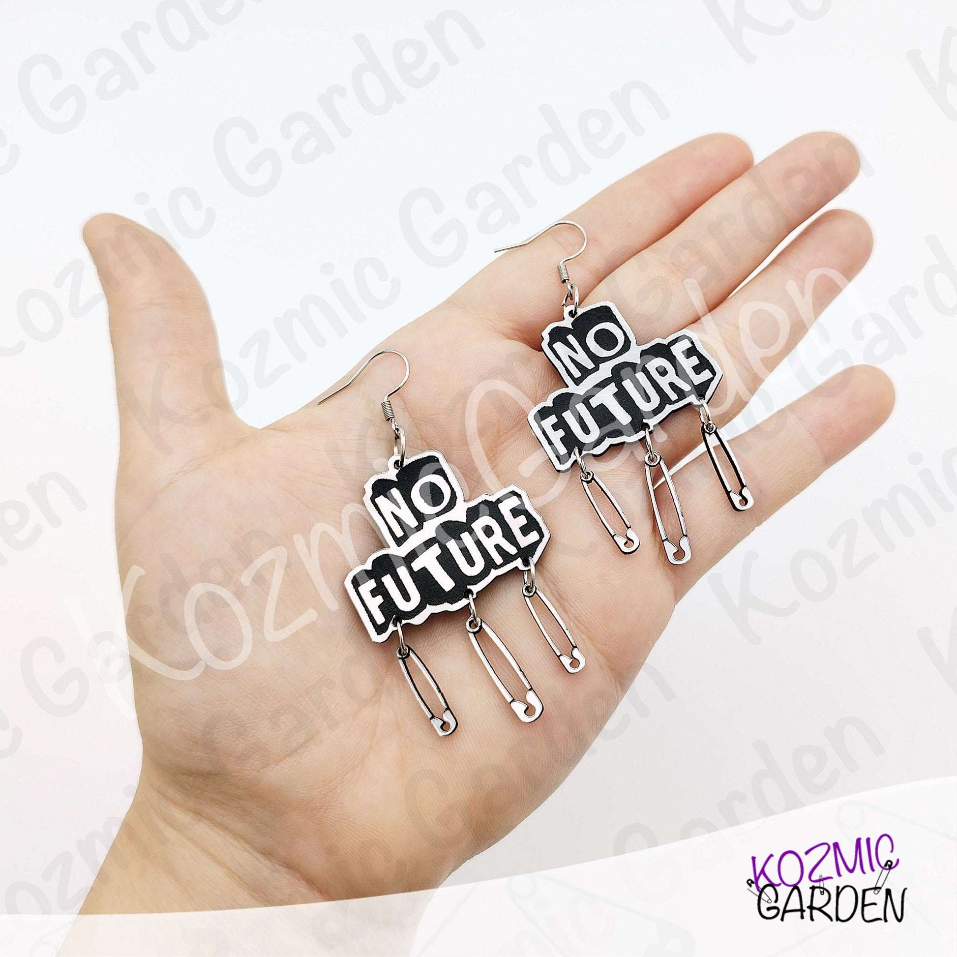 No Future Punk Earrings — Bring Back the Punk Revolution with Safety Pins ⚡