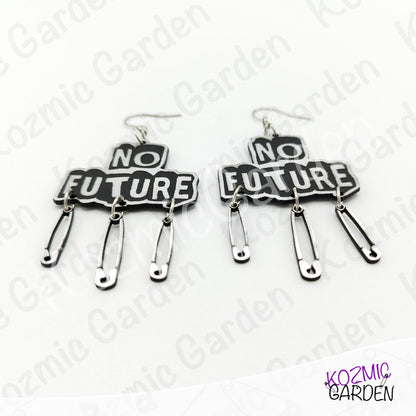 No Future Punk Earrings — Bring Back the Punk Revolution with Safety Pins ⚡