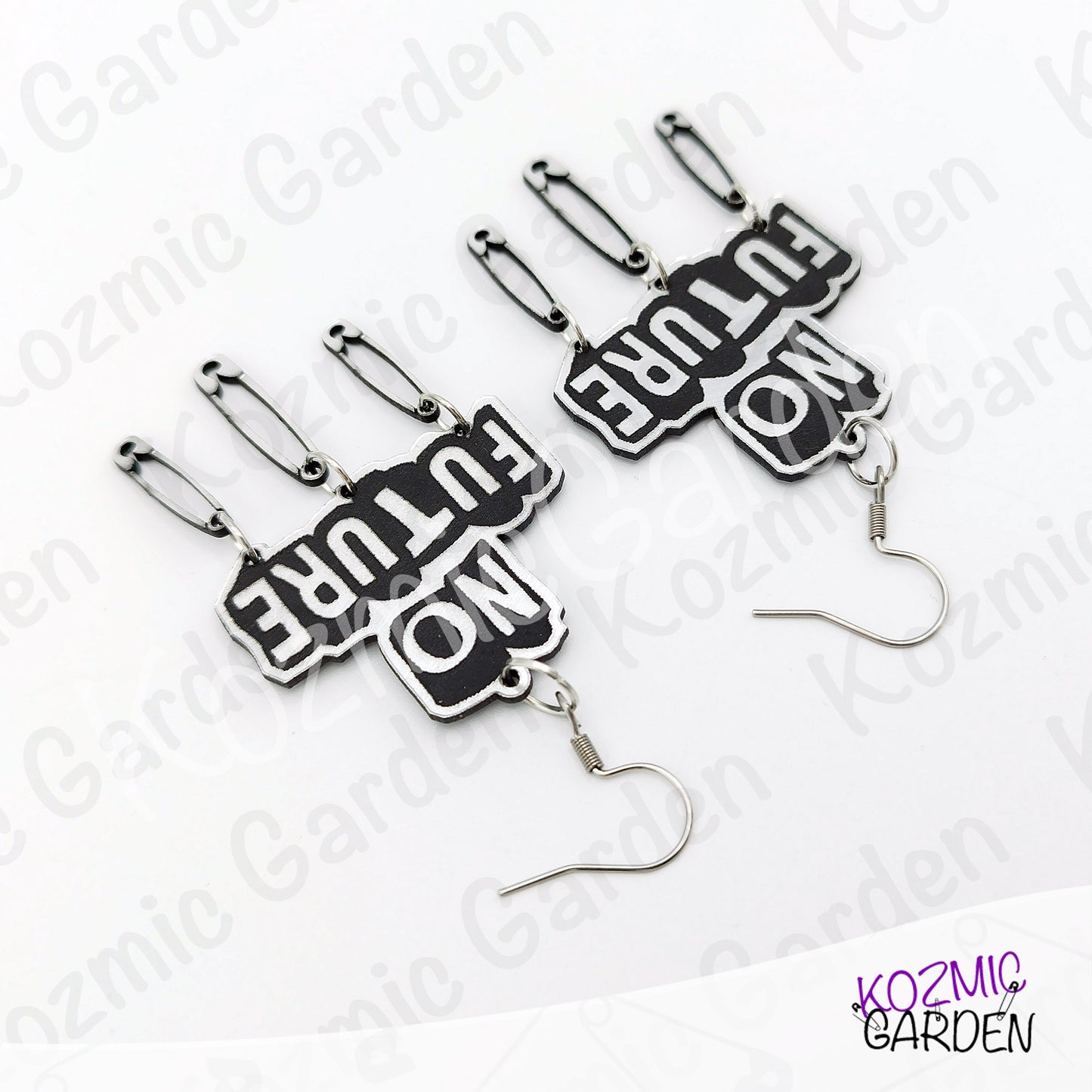 No Future Punk Earrings — Bring Back the Punk Revolution with Safety Pins ⚡