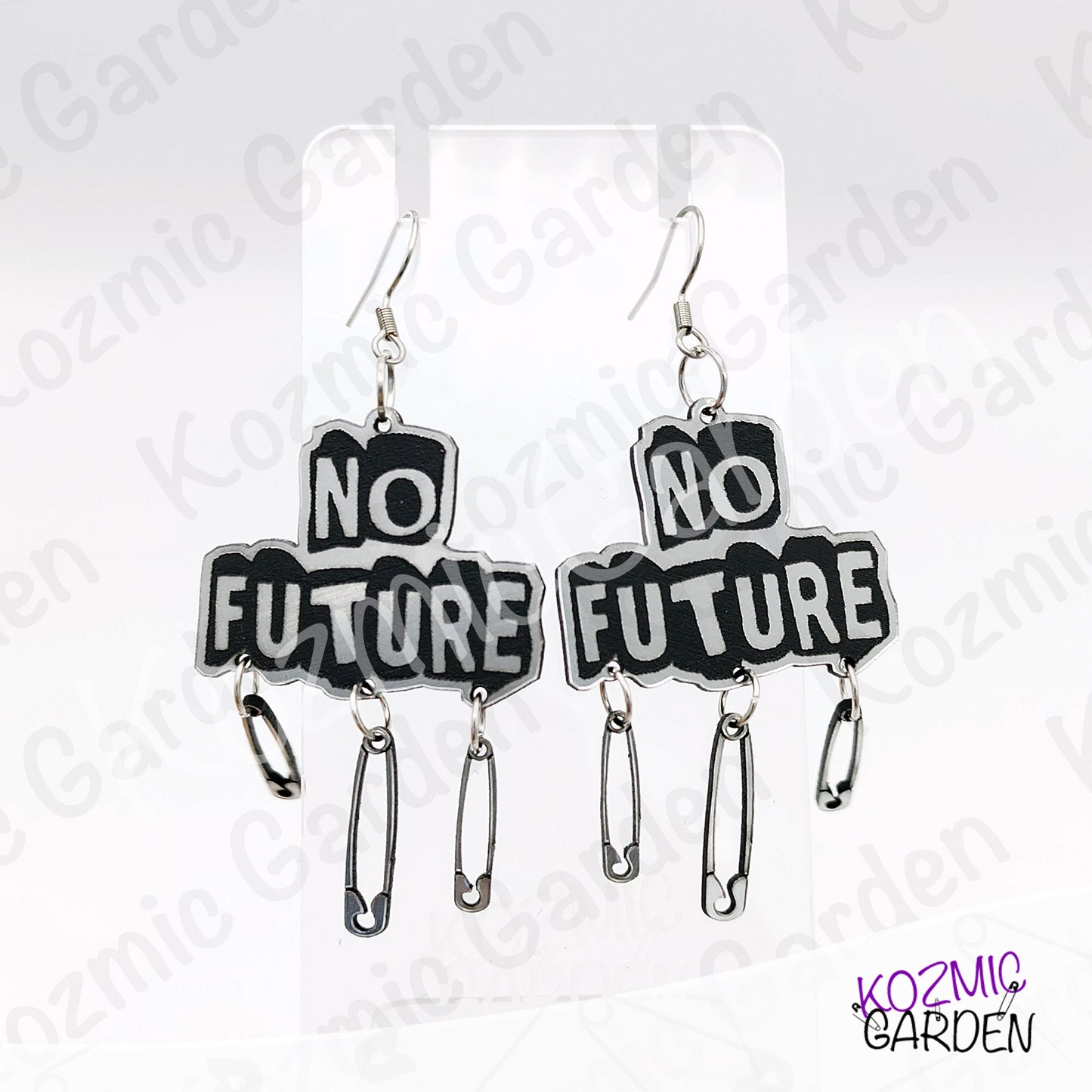 No Future Punk Earrings — Bring Back the Punk Revolution with Safety Pins ⚡