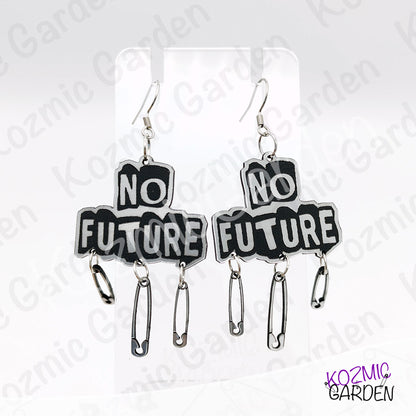 No Future Punk Earrings — Bring Back the Punk Revolution with Safety Pins ⚡