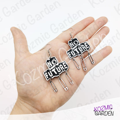 No Future Punk Earrings — Bring Back the Punk Revolution with Safety Pins ⚡