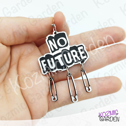 No Future Punk Earrings — Bring Back the Punk Revolution with Safety Pins ⚡