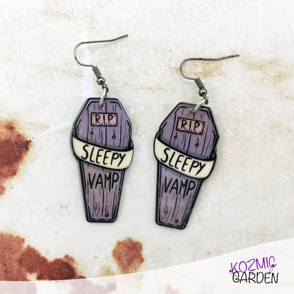 SLEEPY VAMPIRE COFFIN EARRINGS | Awaken Your Inner Vampire!