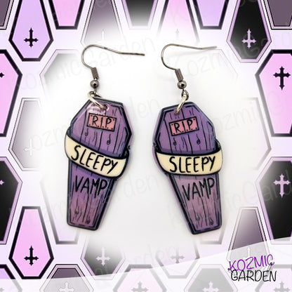 SLEEPY VAMPIRE COFFIN EARRINGS | Awaken Your Inner Vampire!