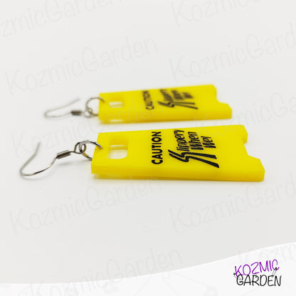 Caution: Slippery When Wet Earrings – Perfect for Bon Jovi Fans!