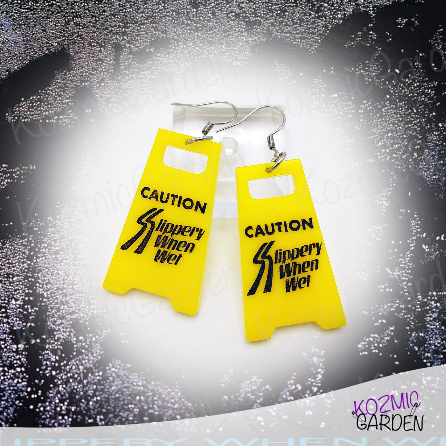 Caution: Slippery When Wet Earrings – Perfect for Bon Jovi Fans!