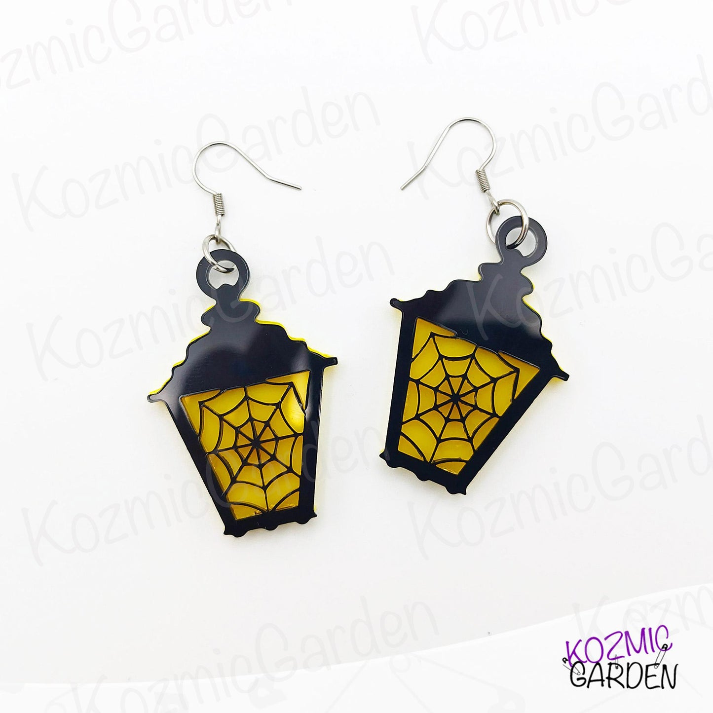 Spider Web Lantern Earrings  – Light up your Spookiness!