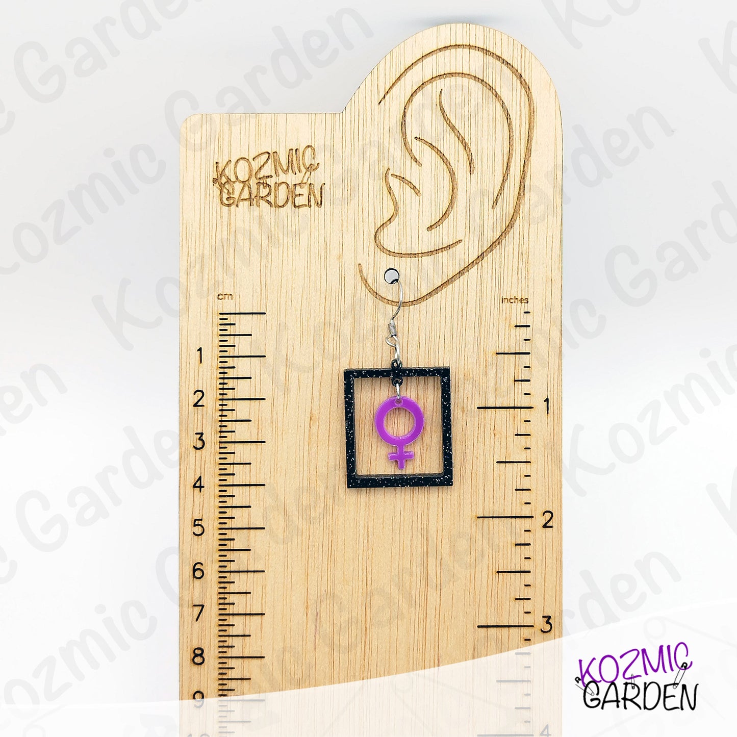 Feminist Purple Symbol Power Earrings – Loud, Proud & Sparkly