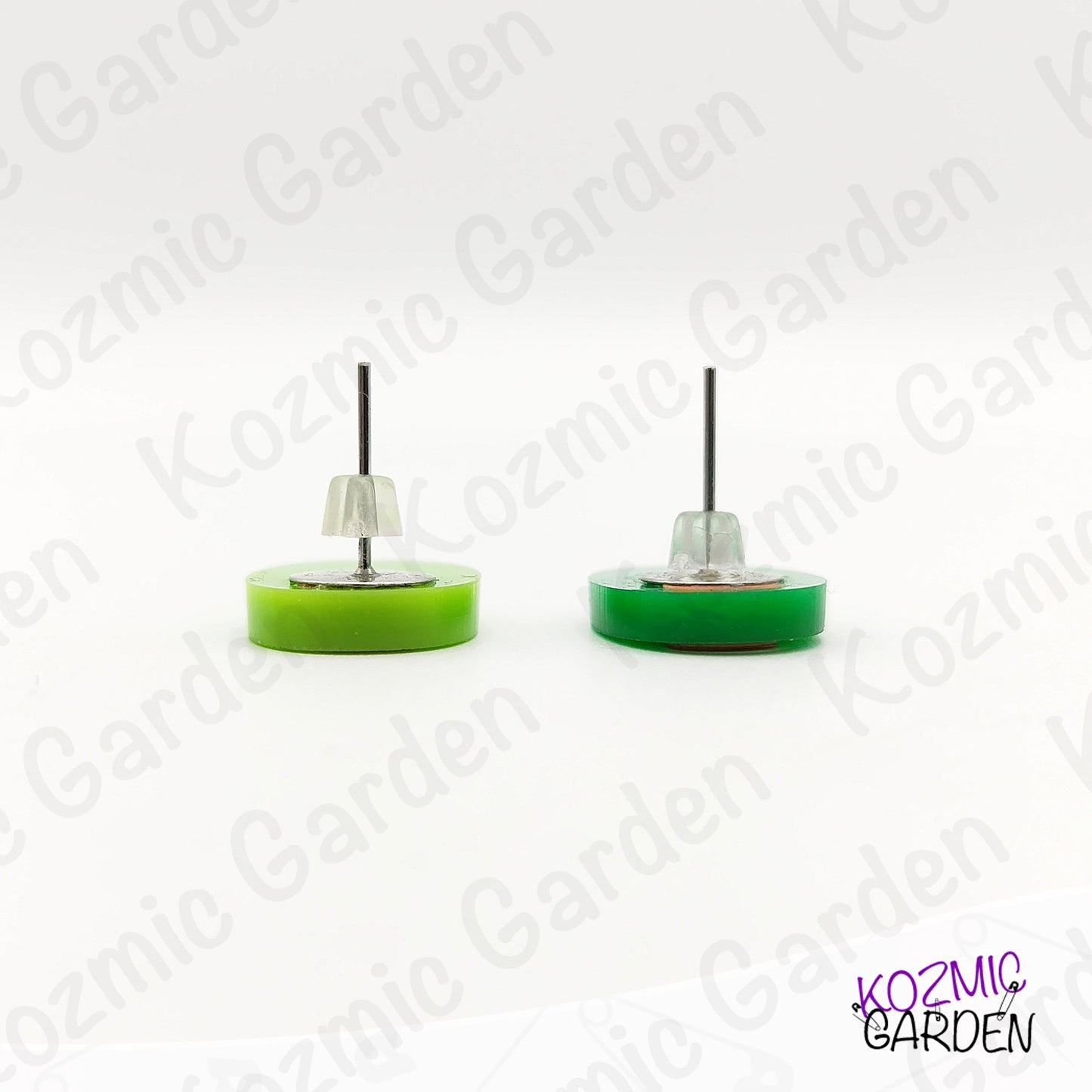 Mismatched Olive Stud Earrings – Dark & Light Green “Anchovy” Fun 🫒