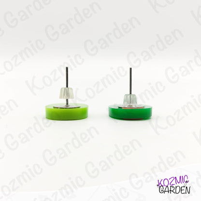 Mismatched Olive Stud Earrings – Dark & Light Green “Anchovy” Fun 🫒
