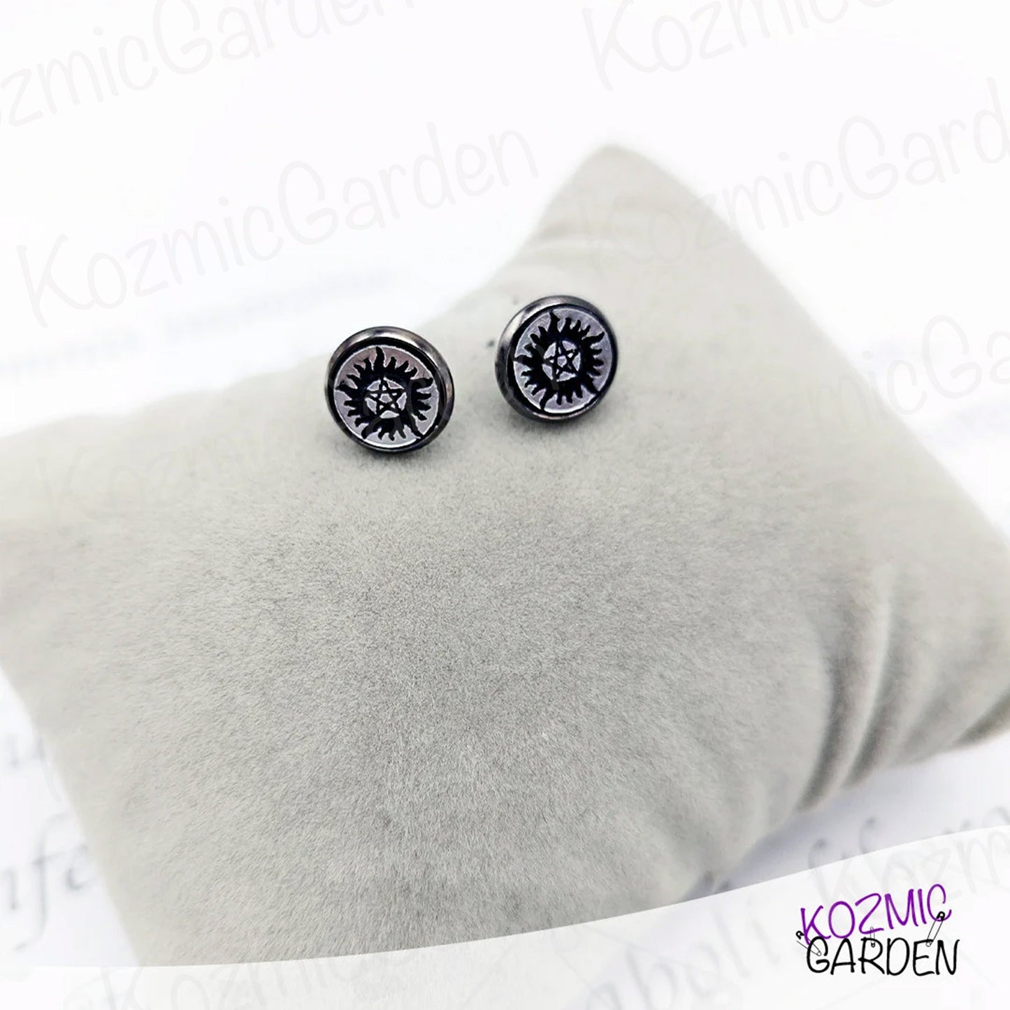 SUPERNATURAL SERIES SYMBOLS STUD EARRINGS | Don't be possessed, protect yourself!