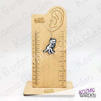 T-Rex Skeleton Earrings – Dinosaur Fossil Acrylic Dangles