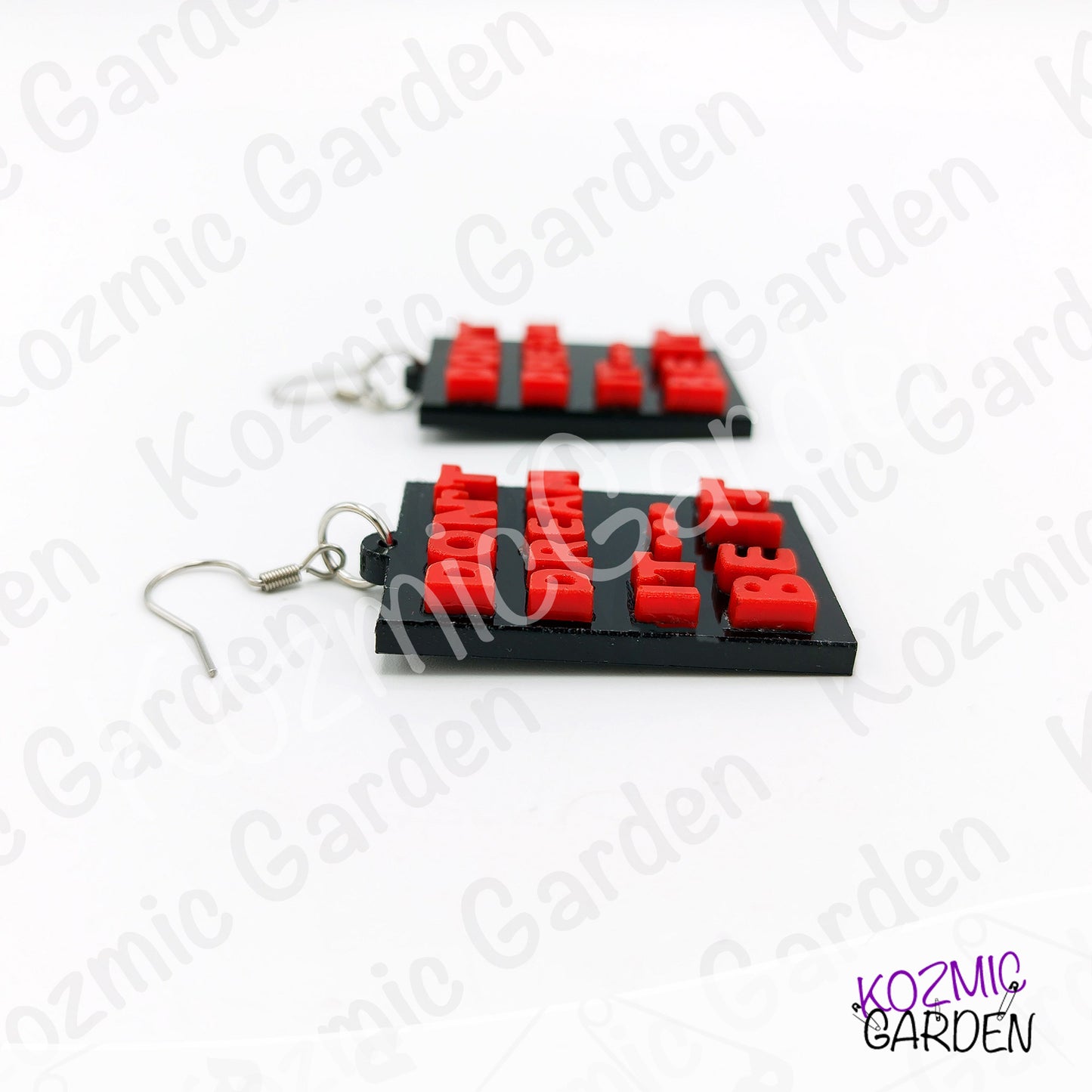 "Don't Dream It, Be It" Quote Dangles – Rocky Horror Picture Show Quote Inspired Earrings