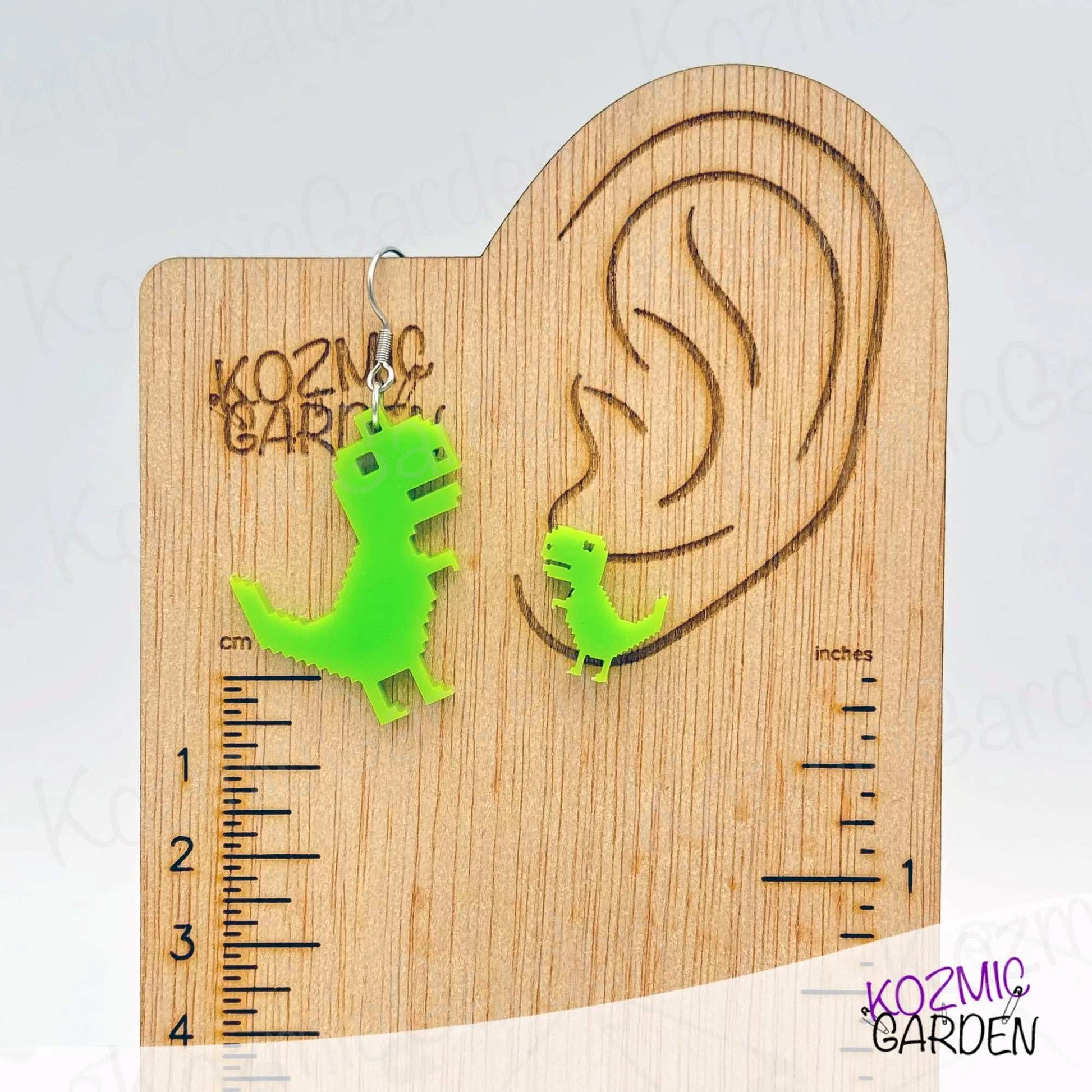 T-Rex Earrings No Internet Earrings - Level up your style with retro gaming jewelry!
