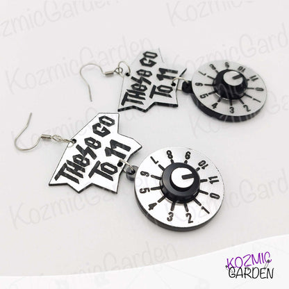 Spinal Tap "These Go to 11” Knob Earrings - Tribute, Rock ‘n’ Roll Volume Potentiometer Jewelry