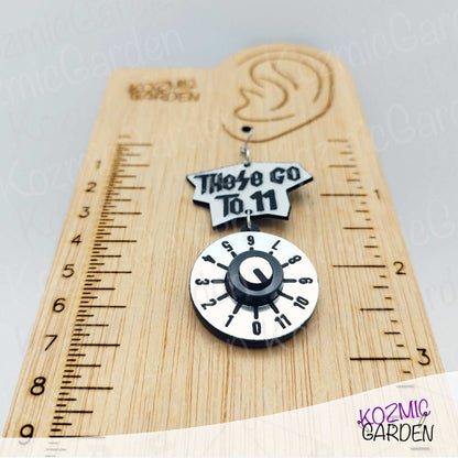 Spinal Tap "These Go to 11” Knob Earrings - Tribute, Rock ‘n’ Roll Volume Potentiometer Jewelry
