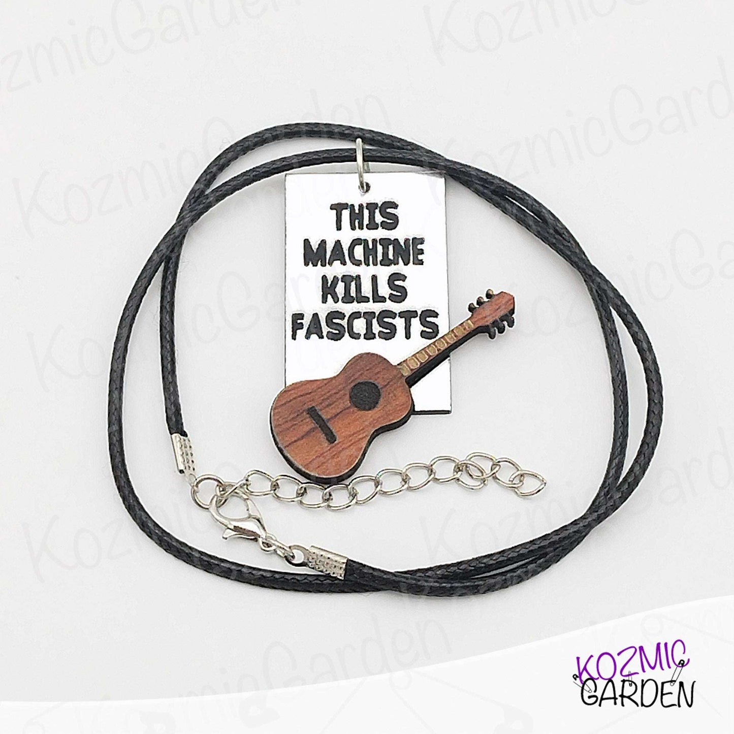 Woody Guthrie “This Machine Kills Fascists” Inspired Pendant Necklace