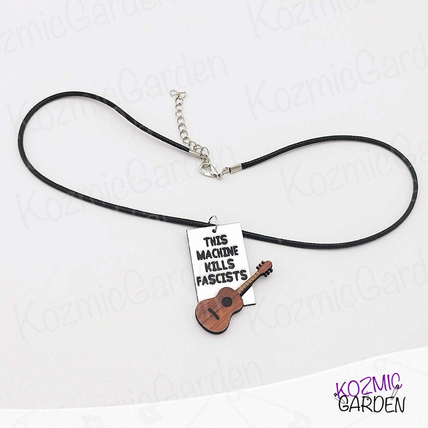 Woody Guthrie “This Machine Kills Fascists” Inspired Pendant Necklace