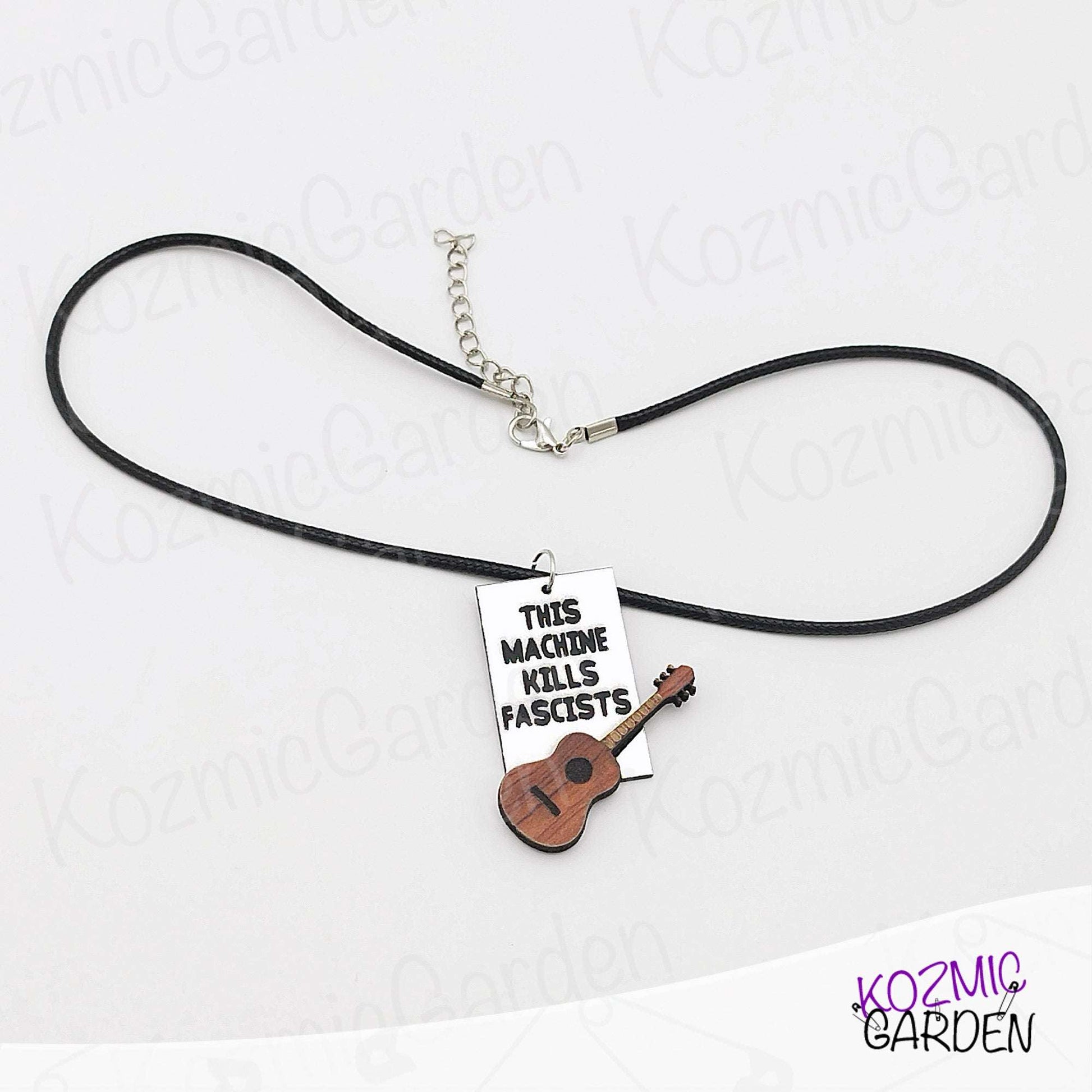 Woody Guthrie “This Machine Kills Fascists” Inspired Pendant Necklace