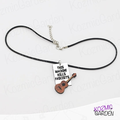 Woody Guthrie “This Machine Kills Fascists” Inspired Pendant Necklace